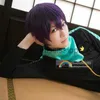 Cosplay Perücken 2020 Neue Anime-Stil Schwarz Lila Noragami Yato kurze synthetische Haar Cosplay Kostüm Anzug Sport Kleidung Set Perücke Kappe x0901