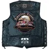 Herenvesten Mode Borduren Motorfiets Lederen Vest Man Kostuum Zwarte Kleur Biker Mouwloze Jas Punk Jas Herenkleding