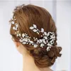 Folhas vintage e faixa de noiva floral boêmio capacete cristaleiro pérola flor flor acessórios de cabelo de casamento