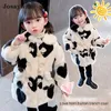 Down Coat Josaywin Winter Jacket Kids Girl Parka Plus Fleece Print Wedding Faux Fur For Girls Children Clothes Baby Coats