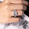 Cluster Rings Original 925 Sterling Silver Engagement Wedding for Women Luxury Square T Simulated Diamond Platinum Jewelry Storlek 5-10