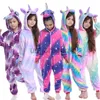 Hemkläder kigurumi onesie barn unicorn pajamas för barn djur tecknad filt sömnare baby dräkt vinter pojke flicka licorne jumspuit x0902