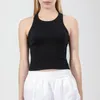 LU LU LEMONS Tank Tops Ribbed I Back Yoga Breathable Sexy Vest Light Support Sports Bra with Removable Cups