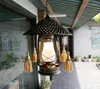 Подвесные лампы Европейская древняя натуральная бамбуковая лампа