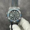 Carbono automático 40mm mecânico masculino safira relógio de lona luminoso designer à prova dwaterproof água relógios pulseira relógio ouro kneen