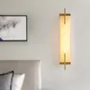 Lampa ścienna brat mosięża LED Nowoczesne luksusowe marmurowe elementy sconces Handel Indoor Decor do domowej sypialni korytarz salonu