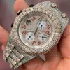 Qu7u fabrikant 25 tot 29 karaat topmerk aangepaste waardelige mannen vrouw handset ijskoud diamant moissanite horloge mechanisch horloge049qjhf89r