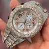 Qu7u Üreticisi 25 ila 29 Karat Top Marka Özel Dign Erkek Kadın El Seti Buzlu Diamond Moissanite Saat Mekanik Watch049qqujhf89r