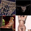 Overige sieradensets Stonefans Y Lingerie Kristallen String Slipje Body Chain BH Showgirl Strass Armband Ondergoed Buik T200508 Drop Dhghc