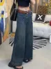 Kvinnors jeans höga midja baggy breda benbyxor lösa denim byxor byxa y2k stil harajuku mode urban kvinna kläder bredd koreanska