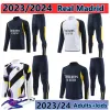 2023-2024 Ensemble de survêtement Real Madrids Combinaison d'entraînement 23/24 Veste de football pour hommes et enfants Chandal Futbol Survetement