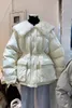 Trenchs de femmes manteaux beige col de fourrure veste femmes 2023 hiver version coréenne lâche et polyvalent couleur unie mode chaud haut