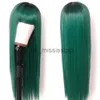 Cosplay Wigs Long Straight Green Belt Bangs Ladies Synthetic Wig 26 Inches 65 Cm Cosplay Anime High Temperature And Heat Resistant Fiber Wig x0901