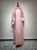 Abbigliamento etnico Marocco Abito musulmano Abaya Chiffon Ricamo Abiti da sera per le donne Dubai Turchia Islam Robe Femme Abiti lunghi 2023