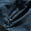 Men's Jackets Mens Hoode Denim Jacket Vintage Oversized Silhouette Hip Hop Cowboy Coat Streetwear Loose Jeans