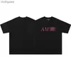 T-shirt Short Mens Fashion Designer Clothes High Version Summer t shirt Amiirii Sleeved Letter Fluid Splashed Ink Print Round Neck Men's Trend 4st3