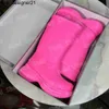 Nya herrkvinnor Designer Knee Boots Rain Rubber Winter Luxury Red Bottoms Bboots Rainboots Platform Pink Black Green Outdoor Cross