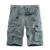 Shorts pour hommes Summer Mens Cargo Tactique Pantalon court Multi-poches Hommes Vêtements surdimensionnés Casual Fashion Jogger Outdoor Kaki