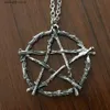 Pendant Necklaces Hot Branch Pentagram Punk Gothic Jewelry Witchcraft Amulet Occult Wiccan Jewelry Pendant Necklace T230907