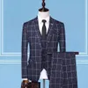 Men's Slim Fit Tuxedo Suit 3 Piece Blazer Vest Pant Elegant Groom Wedding Design Pants Suit Men Formal Office Wear Suite 4XL12755