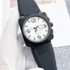 2023 New Mens Wristwatches Men Automatic Mechanical Watch Bell Brown Leather Black Ross Rubber Watches