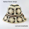 Chapeaux à large bord seau Japon Corée Crochet Chapeau de soleil Femmes Fleurs d'été Pure tissé à la main Paille Plage Parasol Pêcheur Casquettes Respirant 230831