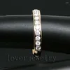 Klastrowe pierścienie Vintage fajne! Solid 14 -Kt Rose Gold 0,30ct Pave Diamond Band Wedding na sprzedaż