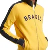 Kvinnors hoodies y2k estetiska brasil gul överdimensionerad tröja 2023 män kvinnor brev broderi zipper hoodie vintage gotisk jacka kappa