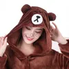 Accueil Vêtements Ours Onesie Femmes Hommes Plus Taille XXL Kigurumi Licorne Animal Pyjama Dessin Animé Pantoufles Festival Homewear Hiver Costume Chaud Salopette x0902