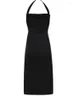 Abiti casual Halter Abito sexy Donna Nero Backless Vintage Midi Irregolare Streetwear Spacco laterale Lady Party Off spalla Temper Estate