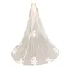 Veli da sposa Velo a 2 livelli con pettine Accessori per capelli da sposa per spose Cappella Applique in pizzo Lunghezza cattedrale Bordo a matita