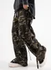 Men's Pants HOUZHOU Oversize Camo Cargo Pants Men Pockets Camouflage Wide Leg Trousers Male Clothing Vintage Streetwear Hip Hop Ribbons 230831