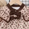 Наборы одежды медвежьи лидер девочка цветочная набор осенняя одежда весенняя осень с длинным рукавом из рубашки в верхних брюках Baby Kids 2pcs