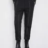 Men's Pants Black Solid Suit Men Slim Fashion Social Mens Dress Korean Casual Straight Office Formal Trousers A124