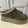 Tazz Hausschuhe Designer Stiefel Damen Tasman Hausschuhe Australien Pelz Slide Klassische Kastanie Tazz Mules Luxus Flops Leder Lady Mini Plateaustiefel Größe 35-44