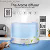 Humidifiers Large Air Humidifier Essential Oil Diffuser Ultrasonic Cool Mist Maker Fogger Humidificador LED Lamp Aroma Diffuser 500ml Q230901