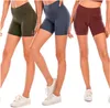 LL Femmes Yoga Fitness Course À Pied Rue Été Femmes Yoga Shorts Net Épissage Sentiment Nu À L'extérieur Taille Haute Respirant Yoga Shorts Pantalons