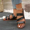 Sandali estivi piatti da donna 2023 scarpe da spiaggia romane open-toe moda cento antiscivolo femminili per le donne