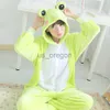 home clothing Winter Warm Flannel Long Sleeved Cartoon Pajamas Set Cosplay Animal Pyjamas Suit Sleepwear Women's Cute Frog Jumpsuits Nightwear x0902