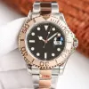 Män tittar på Blue Dial Ice Out Watch Gold Watches Mens Yachtmaster II Diamond Luxury Mechanical Wristwatch 44mm Automatisk rörelse Top Brand High Rolle Wristwatches