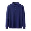 Herrtröjor toppklass Brnadkläder smart casual polo stickad tröja 2023 Spring Autumn Men Classic Solid Color Wool Pullover