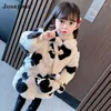 Down Coat Josaywin Winter Jacket Kids Girl Parka Plus Fleece Print Wedding Faux Fur For Girls Children Clothes Baby Coats