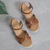 Sandals Ankle Buckle Women's Wedge 2023 Summer Plus Size Platform Sandles Women Casual Non Slip Beach Sandalias Female