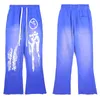 Projektowanie spodnie piekielne spodnie dresowe Pantie Pants Flare Sweatpants Vintage Print Casual Loose Street Trend spodni dla 2023 LFSO