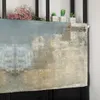 Cortina retro país pintura a óleo estilo arte abstrata cortinas curtas cozinha armário de vinho janela pequena decoração casa