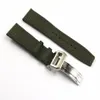20 21 22mmGreen Black Nylon Fabric Leather Band Wrist Watch Band Strap Belt 316L Stainless Steel Buckle Deployment Clasp2284