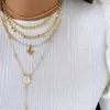Hänghalsband kvinnors rostfritt stål halsband kedjekedja för damer flickor mode trend halschain vävd lyxsmycken