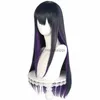 Cosplay perukları anogol sentetik miko yotsuya cosplay peruk anime mierukochochan mavi karışım 80cm uzunluğunda düz saç makinesi cadılar bayramı için yapılmış x0901