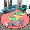 Tapis ronds de dinosaures mignons pour chambre à coucher, tapis pour salon, tapis personnalisable, un tapis rond pour enfants HKD230901