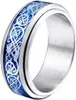 Hijones unisex węglowodany Celtic Dragon Spinner Pierścień ślubny ze stali nierdzewnej